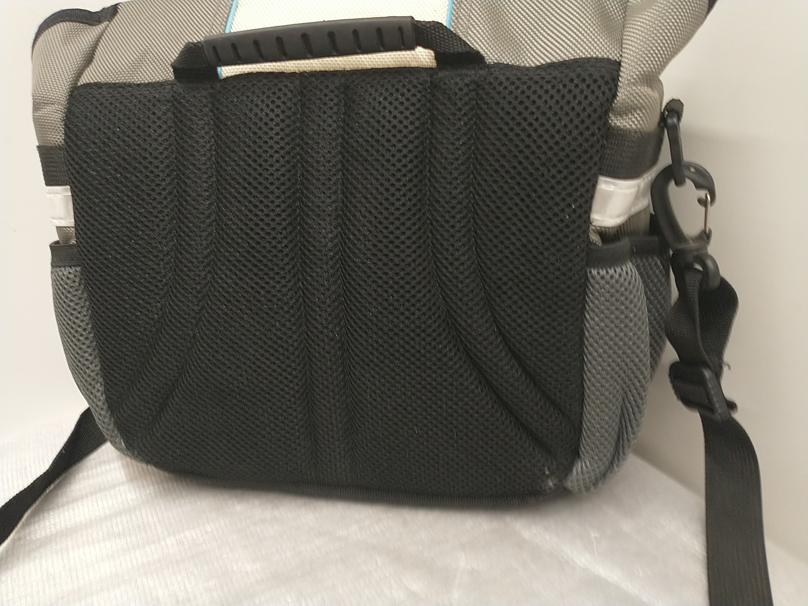 Nintendo Wii Console Travel Messenger Bag Black Grey Blue Shoulder Carrying Case