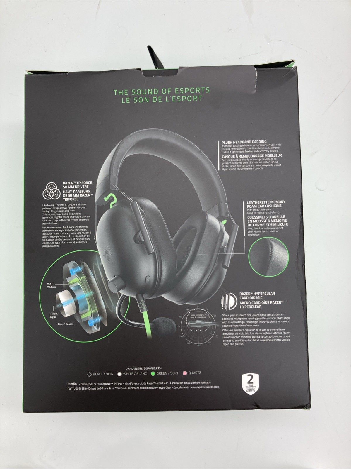 BlackShark V2 X Headset Razer TriForce 50mm Drivers Standard breathable Mr