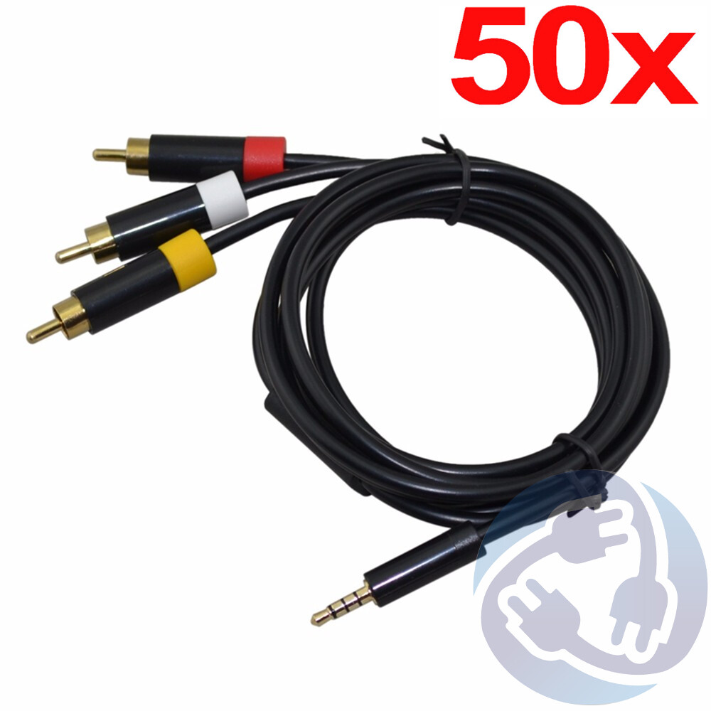 LOT 50X – Composite RCA AV A/V Audio Video Cable Cord for Microsoft Xbox 360 E