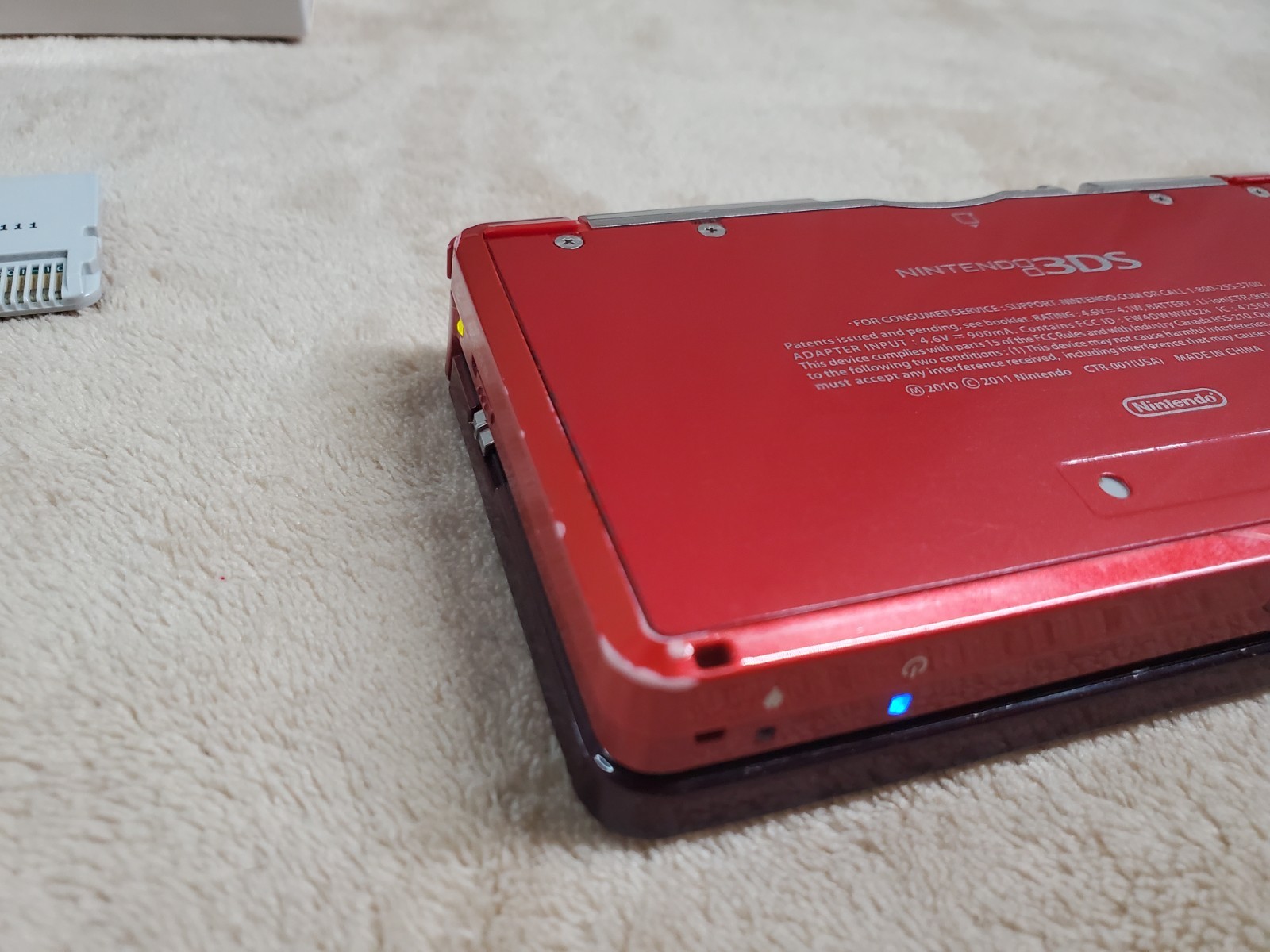 Nintendo 3DS Flame Red Handheld Console Bundle Animal Crossing New Leaf Charger