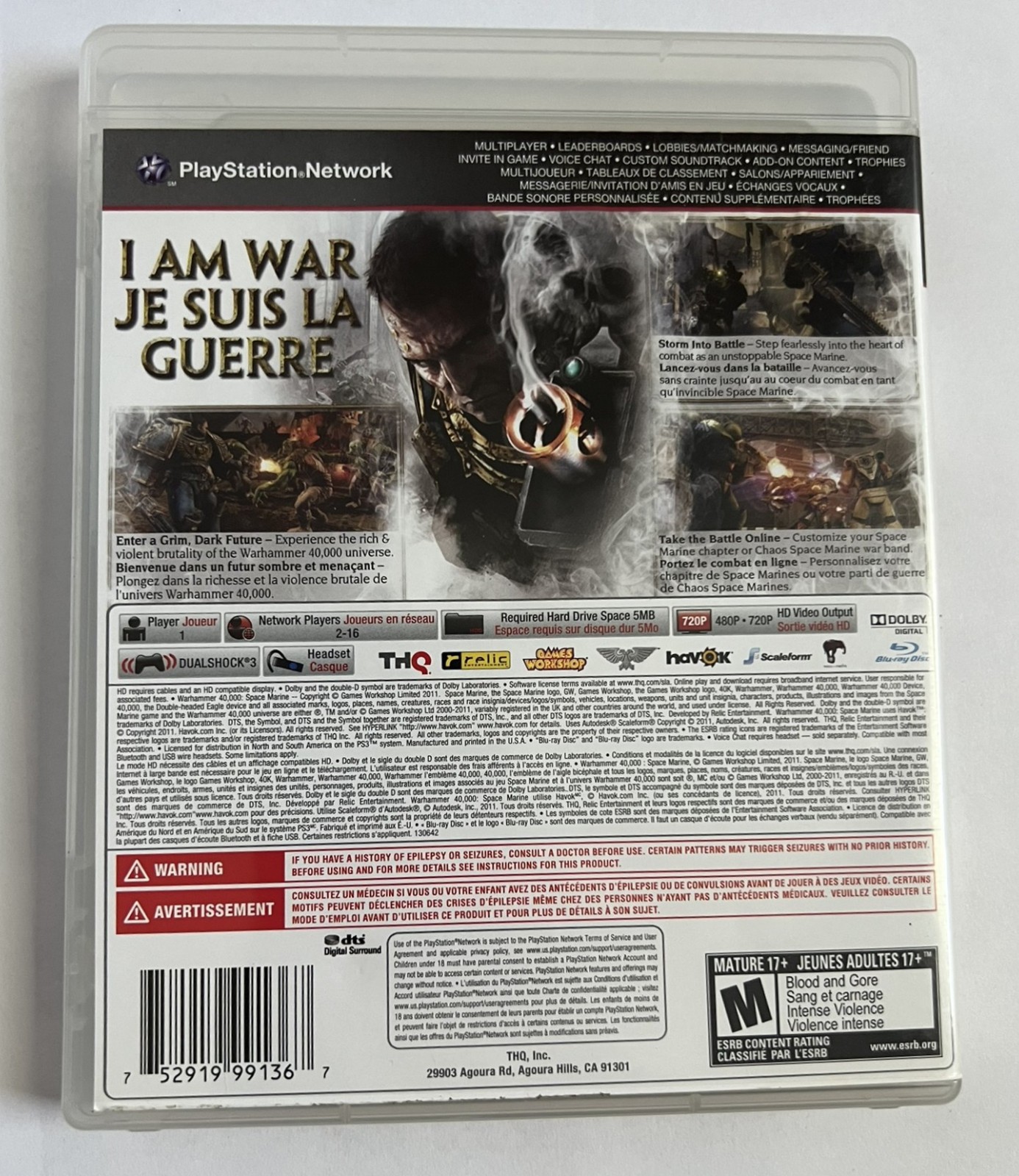 Warhammer 40000: Space Marine – PlayStation 3 (PS3) – CIB- TESTED WORKING