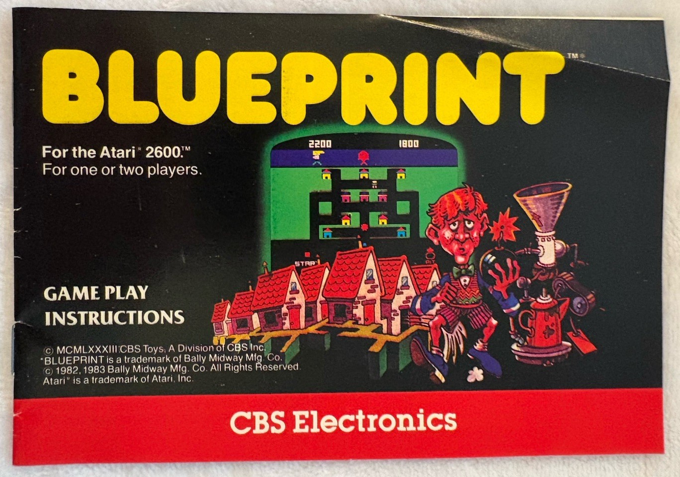 TESTED Blueprint VGC W/Manual, CBS Mailer 1983 Atari 2600 – Video