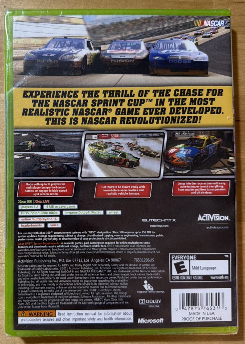 NASCAR The Game 2011 (Microsoft Xbox 360, 2011) Sealed