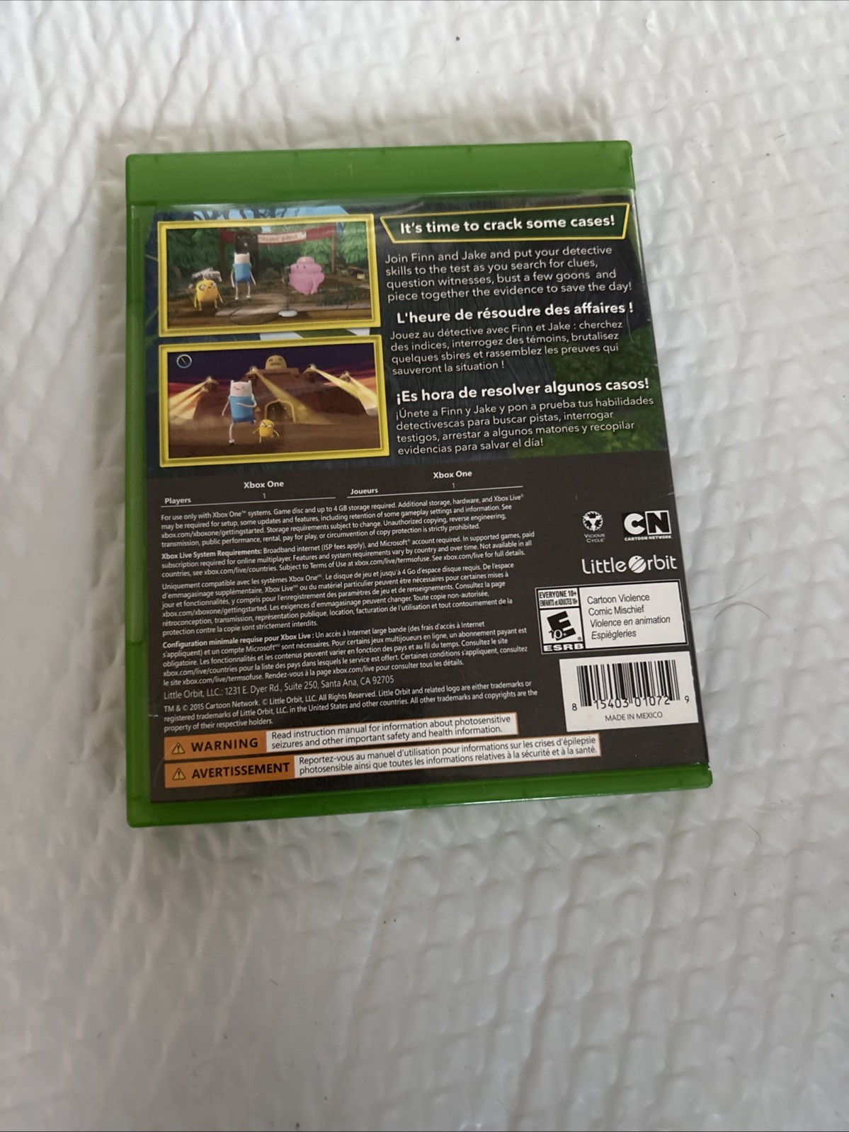 Adventure Time: Finn & Jake Investigations Microsoft Xbox One No Disc Scratches.
