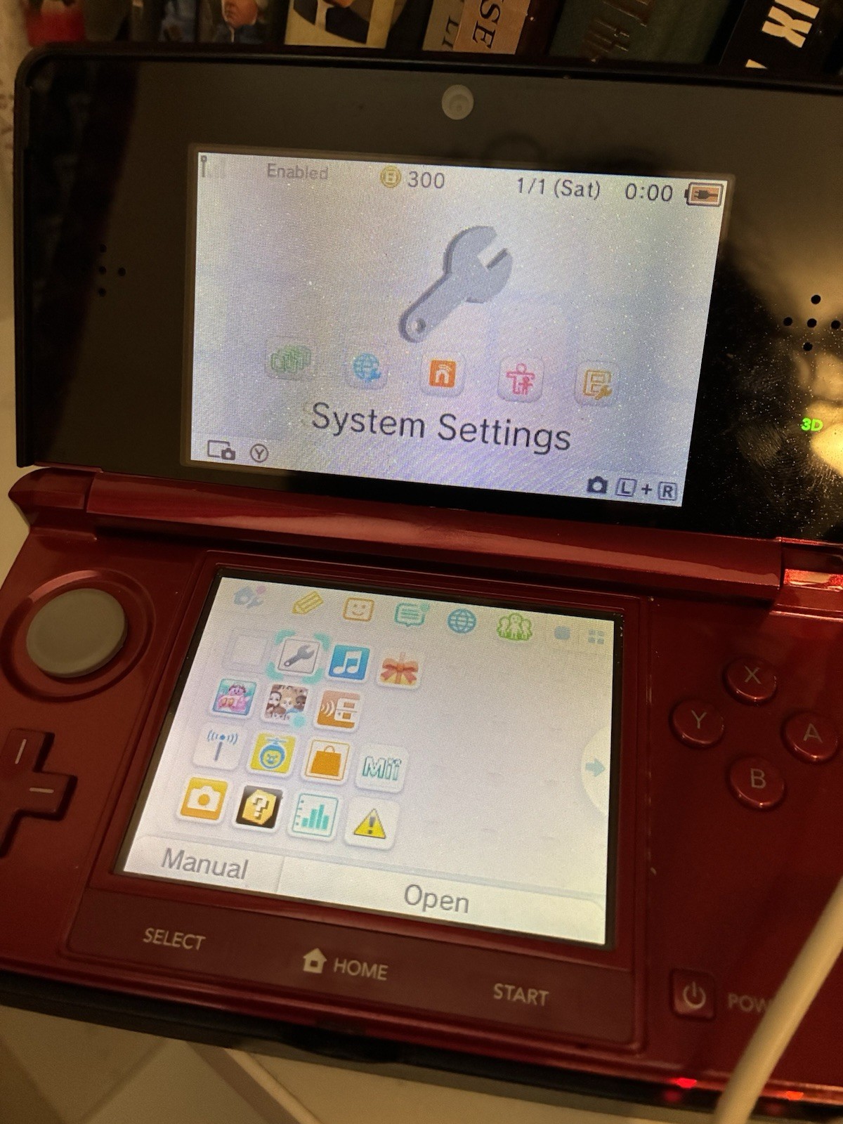 Nintendo 3DS Flame Red Handheld Console System Almost Complete w/Box TESTED work