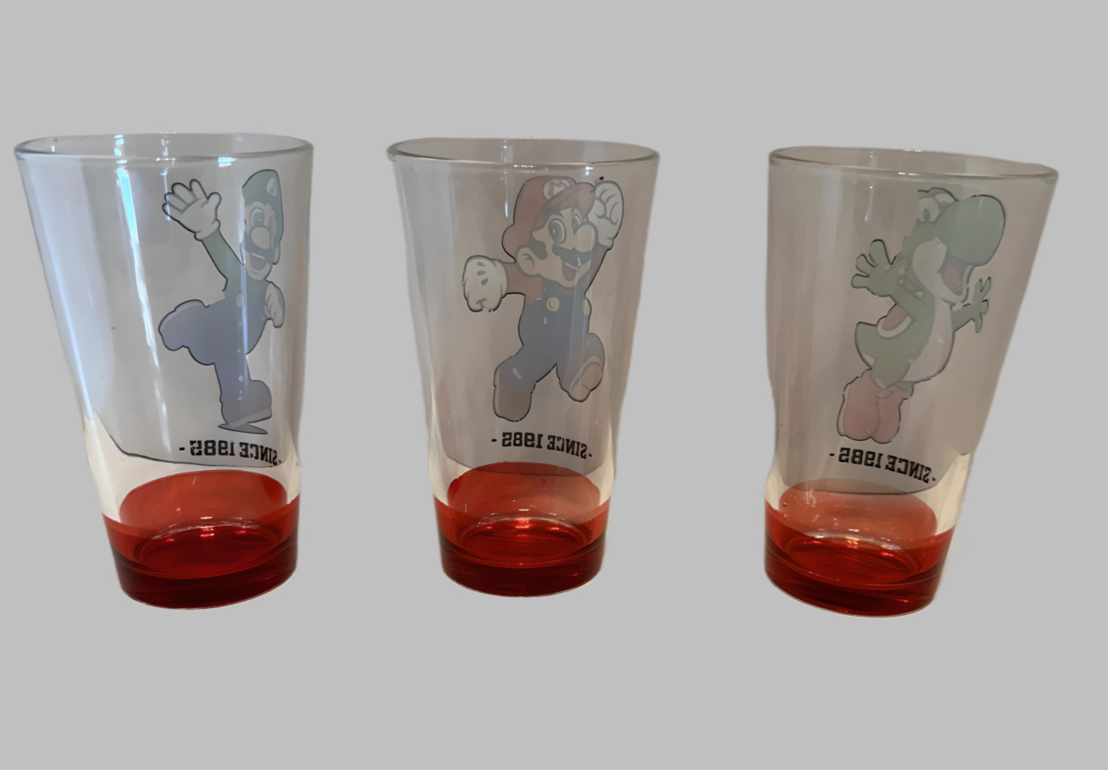 Nintendo Super Mario Brothers Collectible 3 Glass Set 16 Fl Oz GameStop Special
