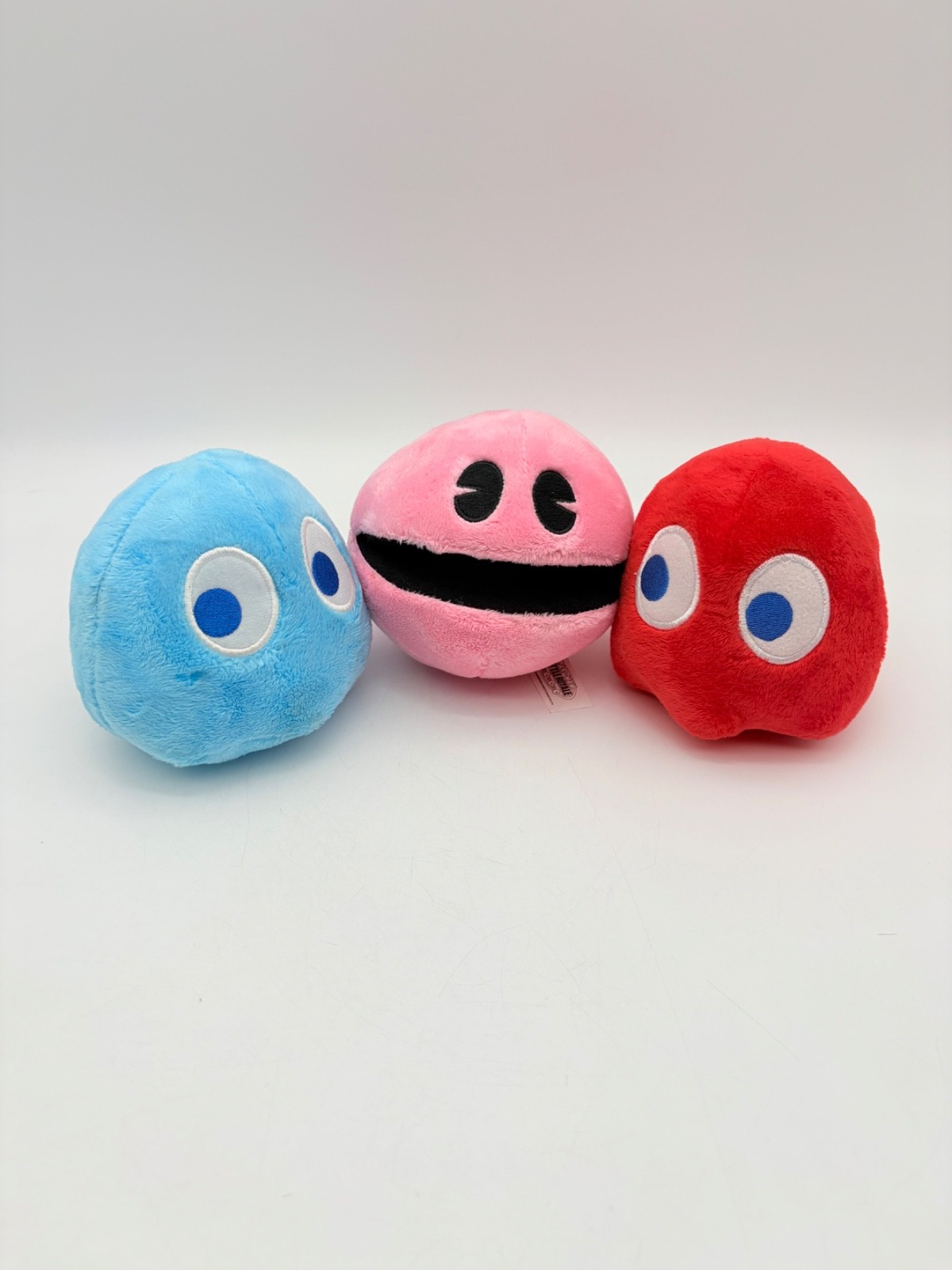 Pac Man Plush Ghost Lot Capcom Game Collectibles Pink Red Blue Set 3 PCS