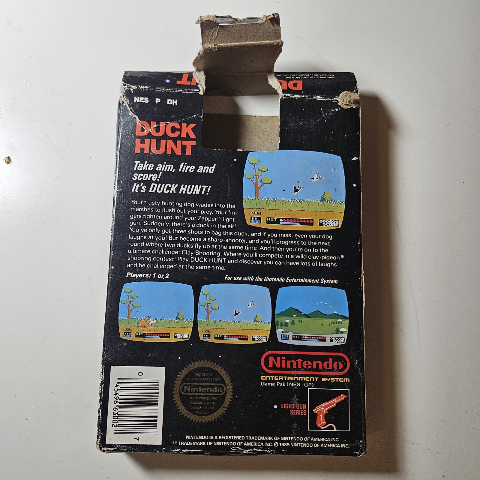 DUCK HUNT (Nintendo NES) Hang Tab Black Box CIB Complete