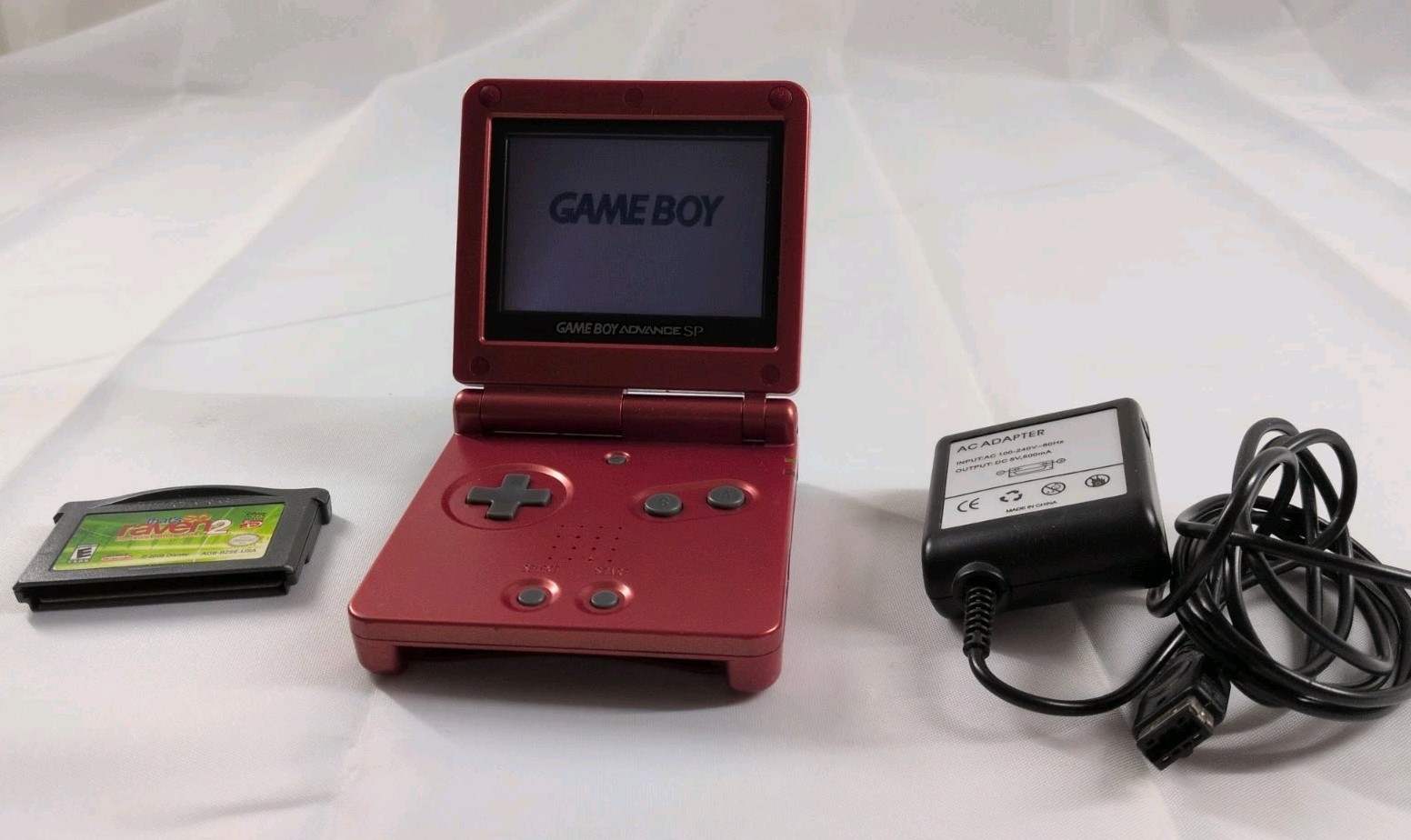 Nintendo Game Boy Advance SP System Flame Red GBA AGS-001 Game & Charger tested