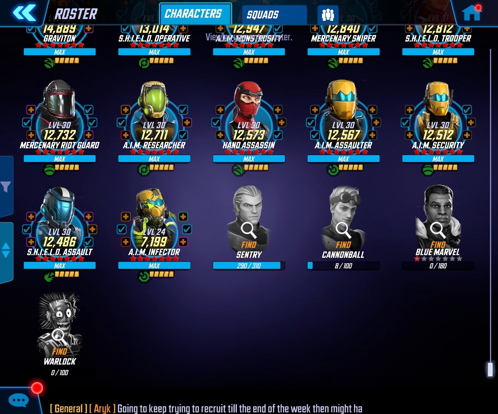 MARVEL STRIKE FORCE ACCOUNT – 292 Million Total Power, 9 Million Best Team
