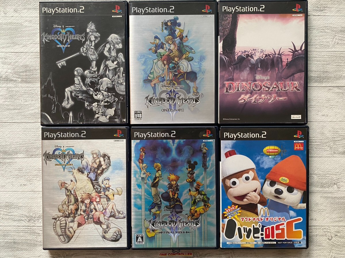 SONY PS2 Kingdom Hearts ⅠⅡ & Final Mix & Dinosaur & Happy Disc from Japan