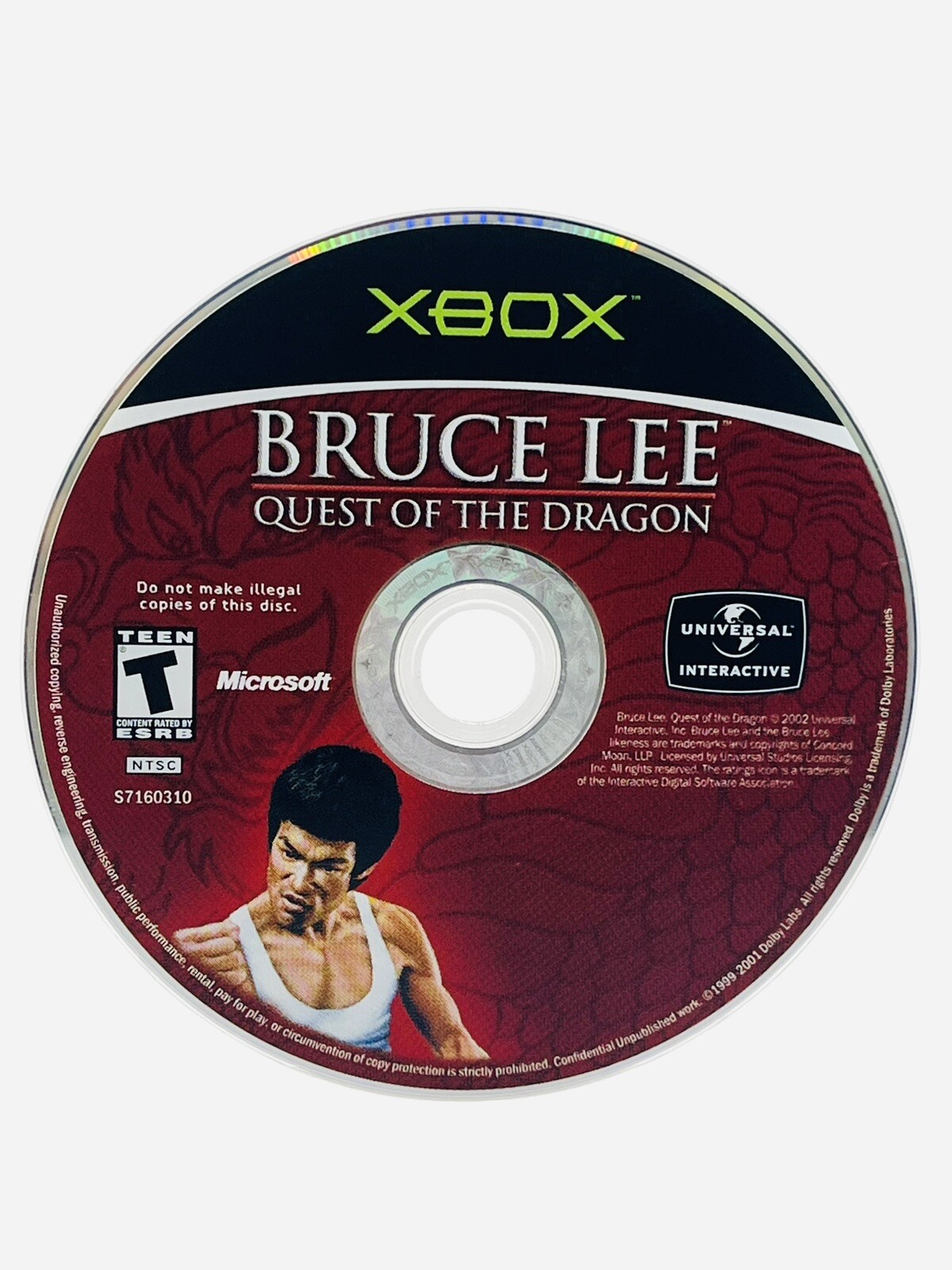 Bruce Lee Quest of the Dragon Xbox Game VTG Microsoft Disc Only Karate Kung Fu