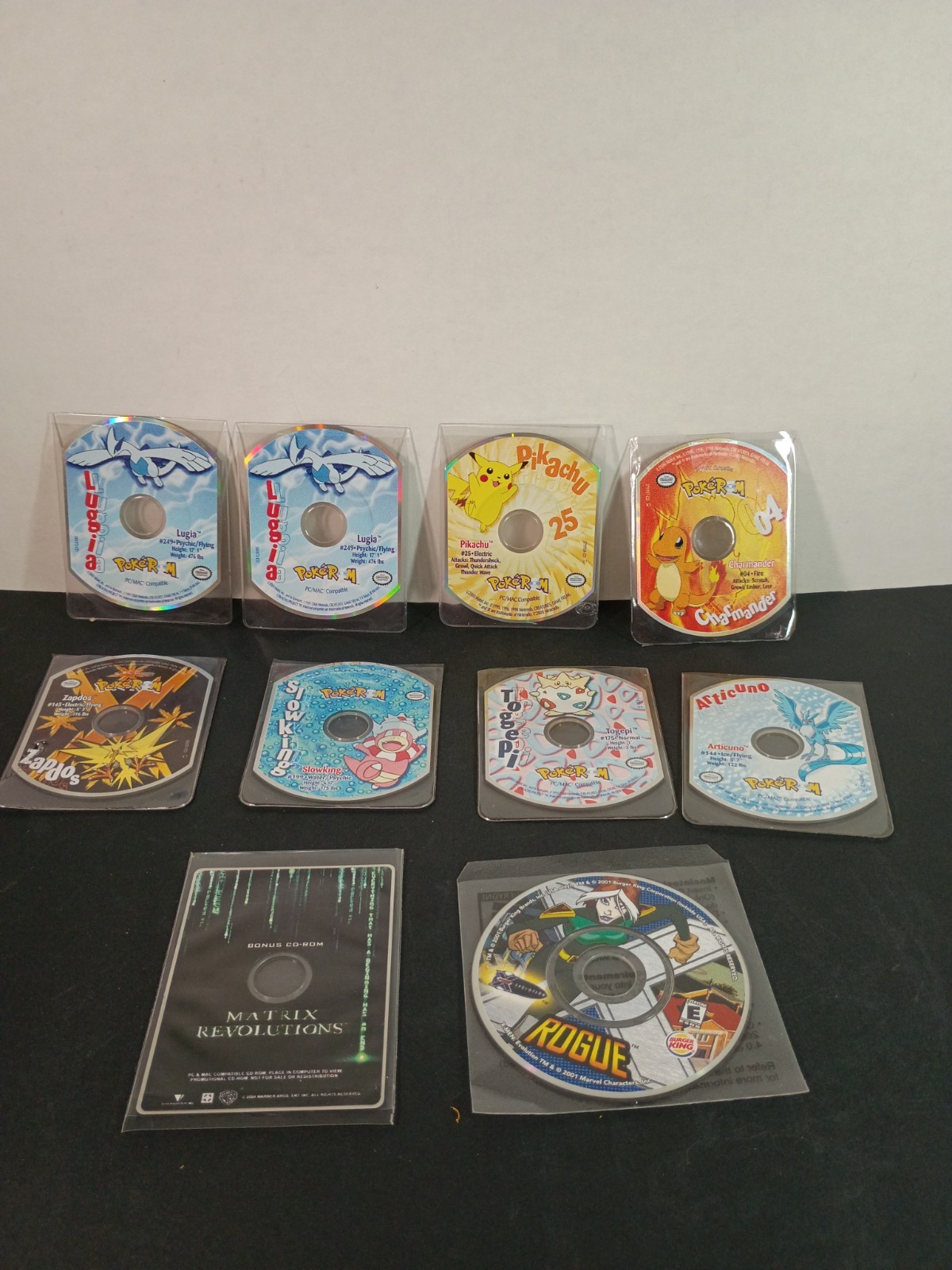 Pokemon Pokerom Lot Of 8 PC/Mac CD-ROM NINTENDO Mattel 2000 Plus 2 Bonus Matrix
