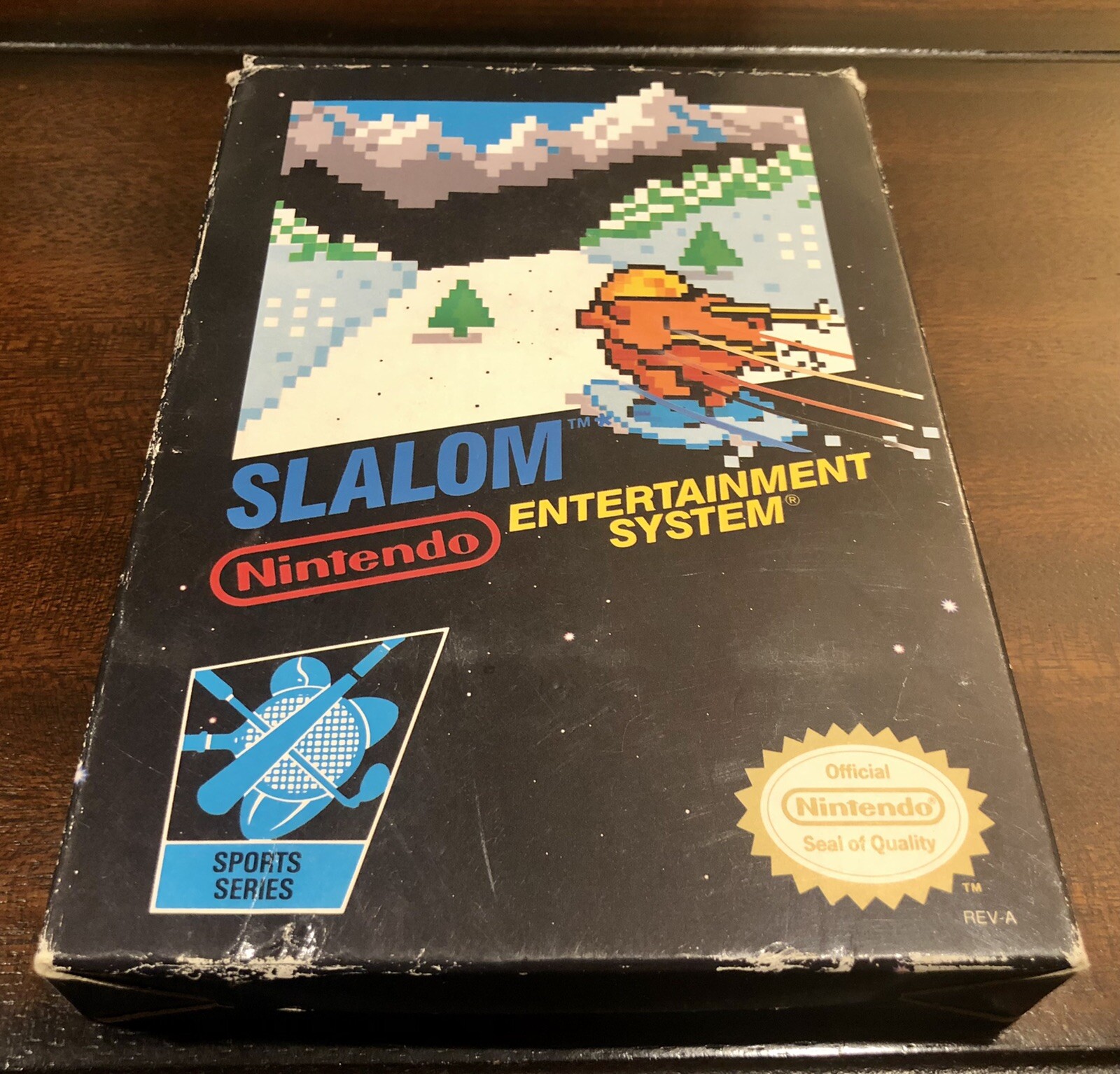 Slalom Complete in Box CIB (Nintendo, NES 1987) *OVAL SEAL VARIANT* RARE 🔥