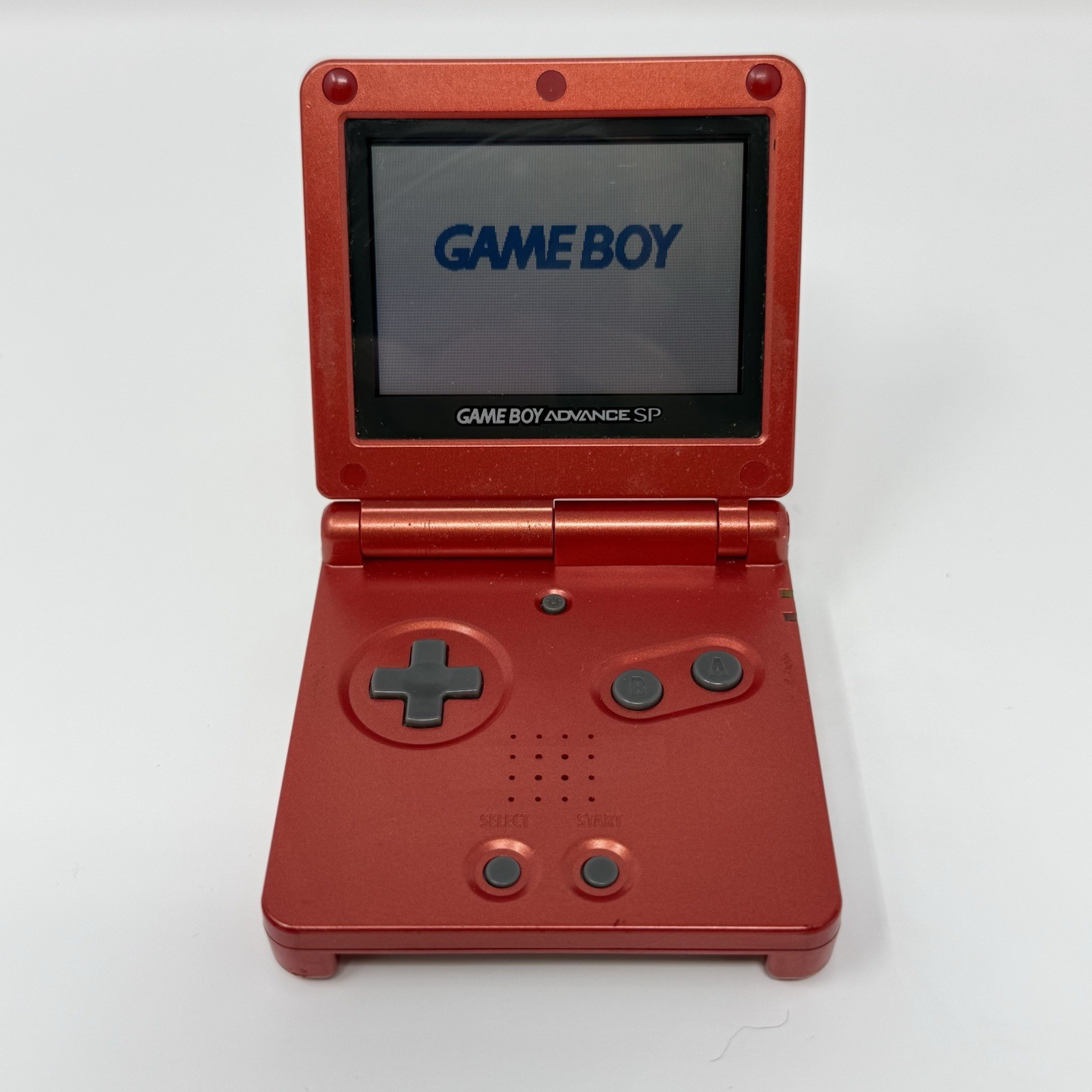 Nintendo Game Boy Advance SP AGS-001 Flame Red Console No Charger Tested