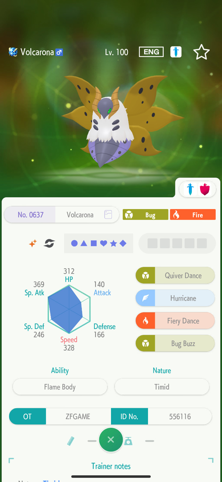 ✨6IV SHINY Volcarona + EVS🚀 POKEMON HOME✨Champions✨Online delivery⚡