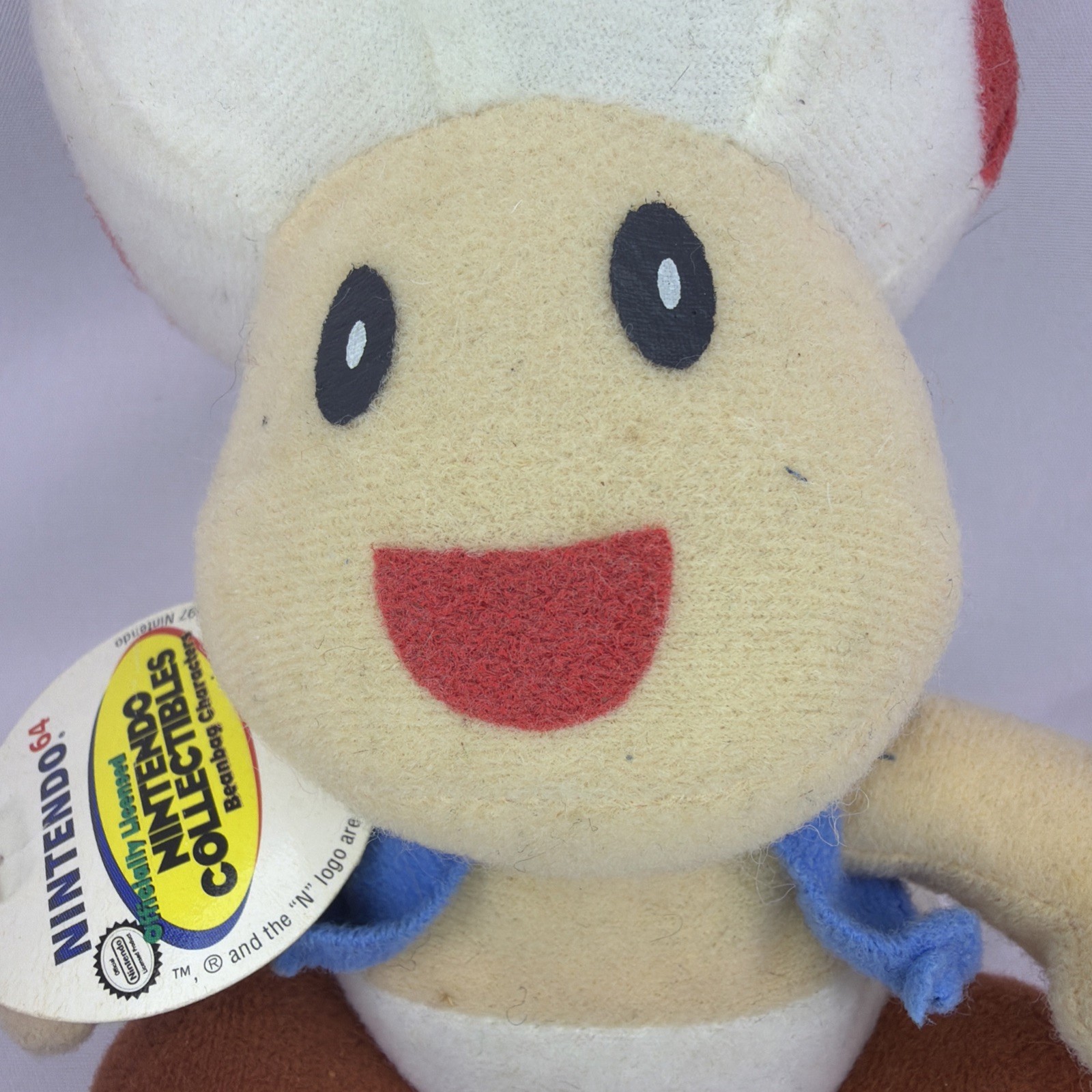 TOAD Plush Vintage BD&A 1997 Super Mario 64 Nintendo 64 With Tags