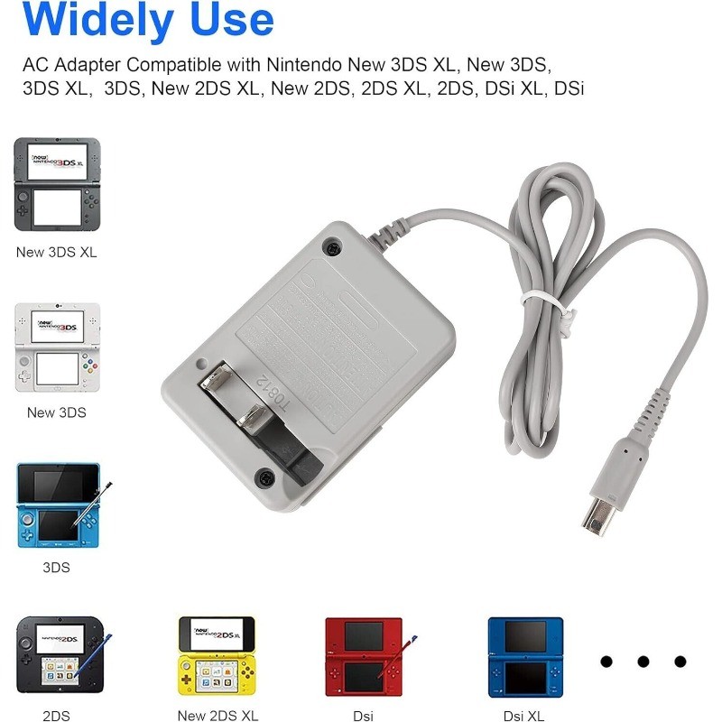 AC Adapter Home Wall Charger Cable Power Plug for Nintendo DSi/ 2DS/ 3DS/ DSi XL