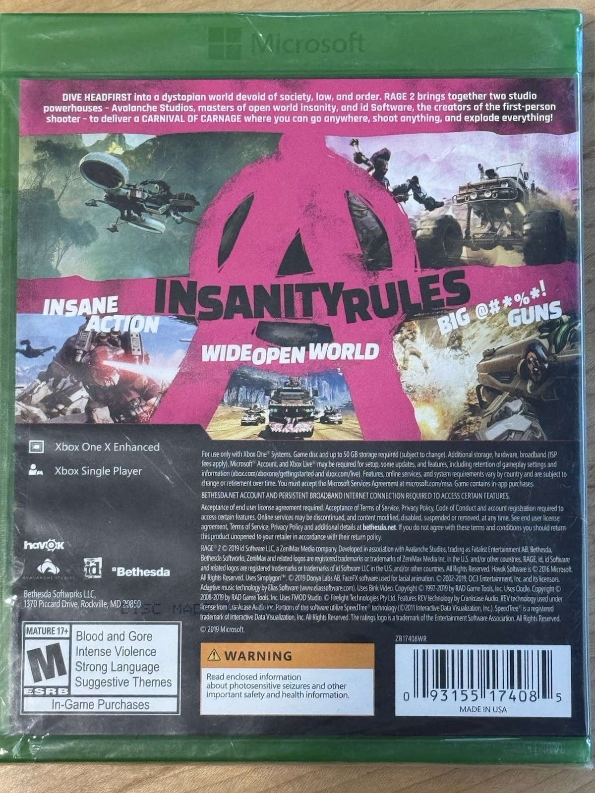 SEALED Rage 2 Xbox One Game Brand NEW