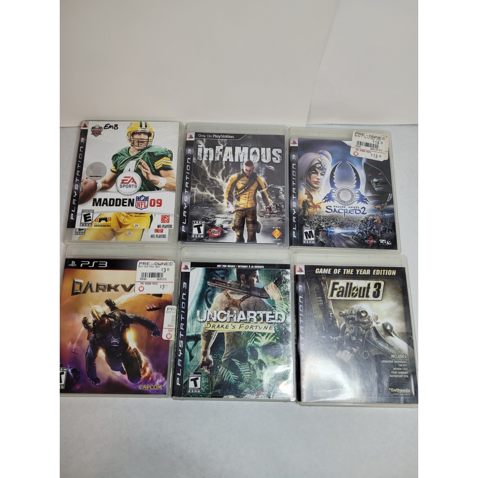 PS3 PlayStation 3 – Video Games Bulk Lot Of 6, Fallout 3, Sacred 2, Madden