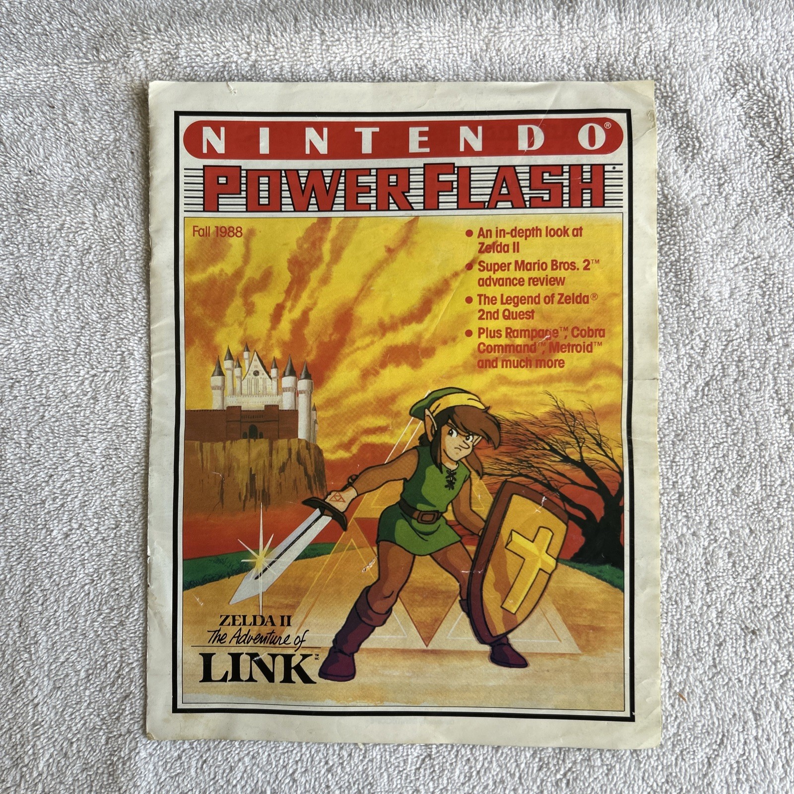 Vintage Nintendo Power Flash Fall 1988 Zelda II Link NES Promotional Newspaper