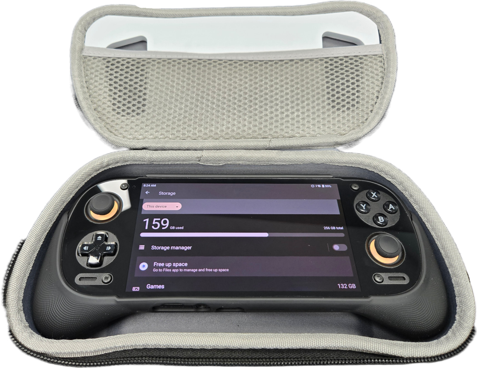 Retroid Pocket 6 12GB RAM 256GB Stick Top Black + Grip and Case Handheld Consol