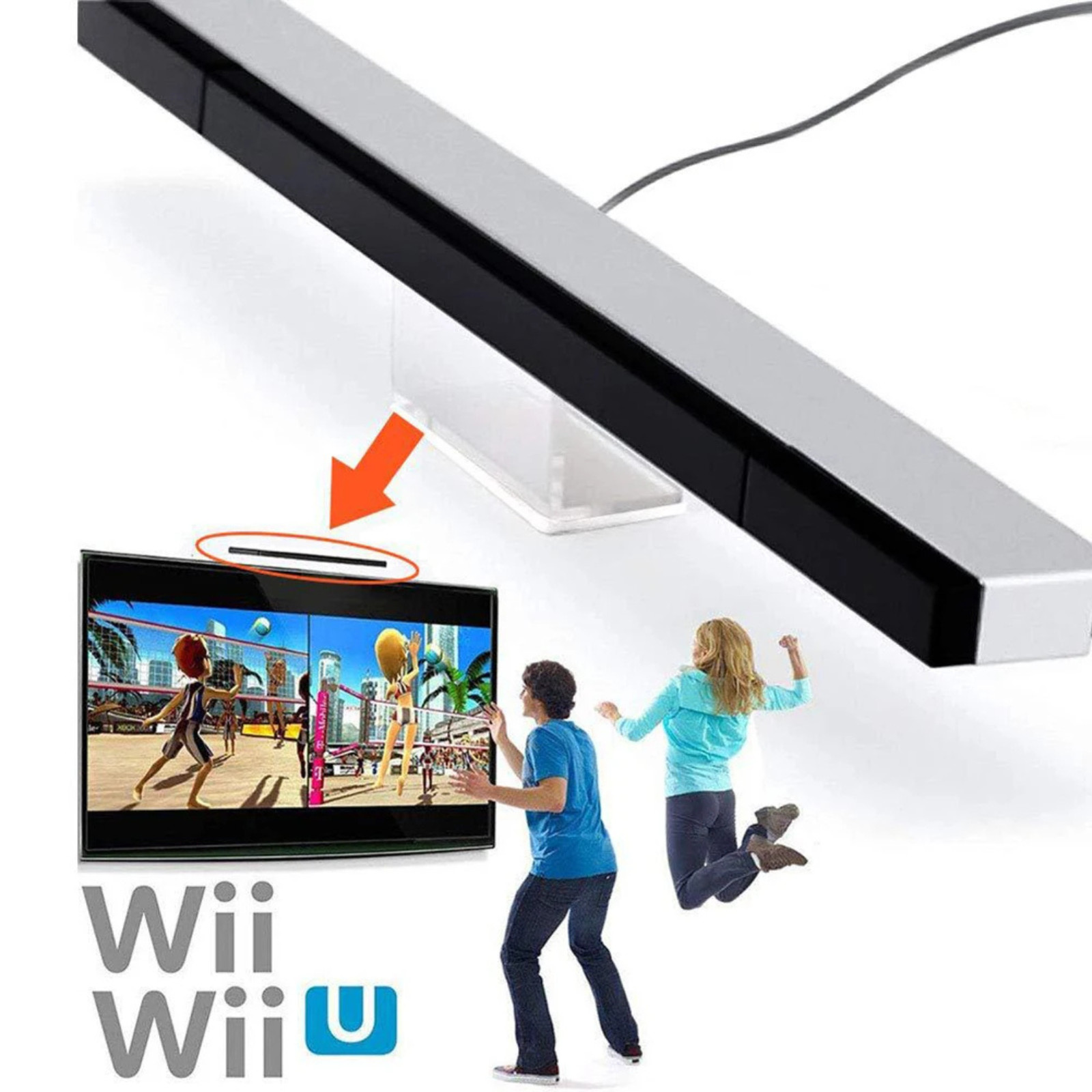 Wired Remote Motion Sensor Bar IR Infrared Ray Inductor for Nintendo Wii / Wii U