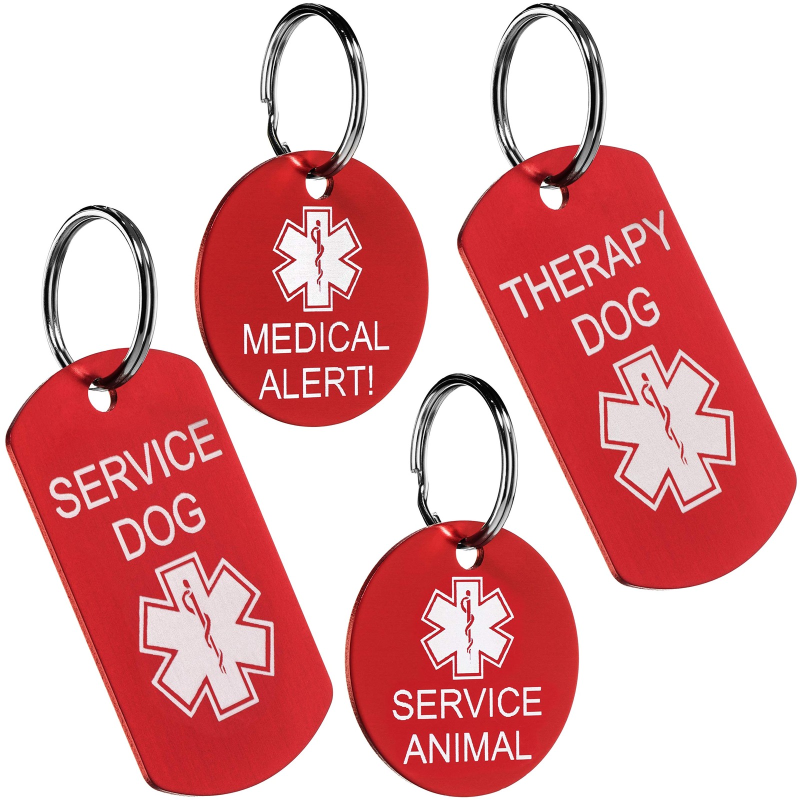 Providence Engraving 2 Personalized Medical Alert ID 2 Piece Assortment, Red