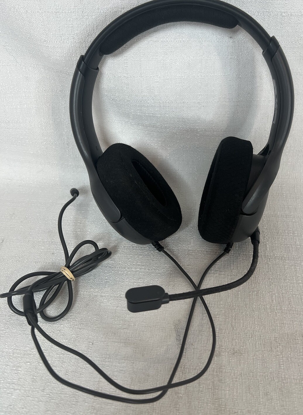 PlayStation Corded Headphones With Mic Black Grey Tested Work!