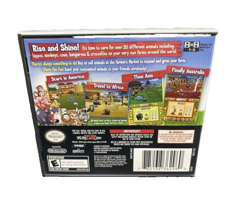 My Farm Around the World (Nintendo DS, 2008) Cleaned, Tested, Complete in Box