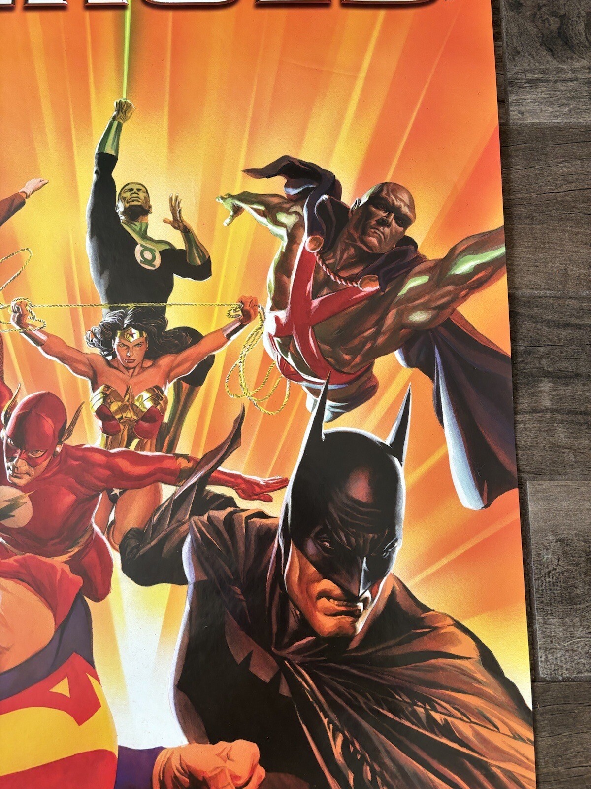 Justice League Heroes 2006 Video Game Promo Poster 38×25 Alex Ross Art DC Comics