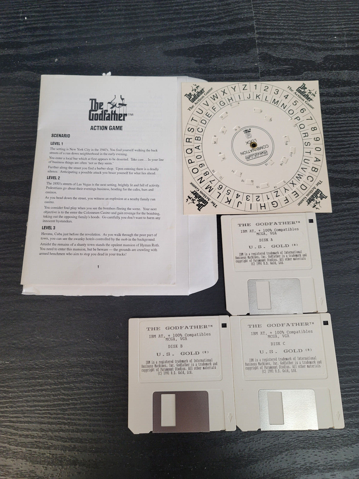 The Godfather PC Computer Big Box Complete In Box CIB Great Condition IBM 3.5″