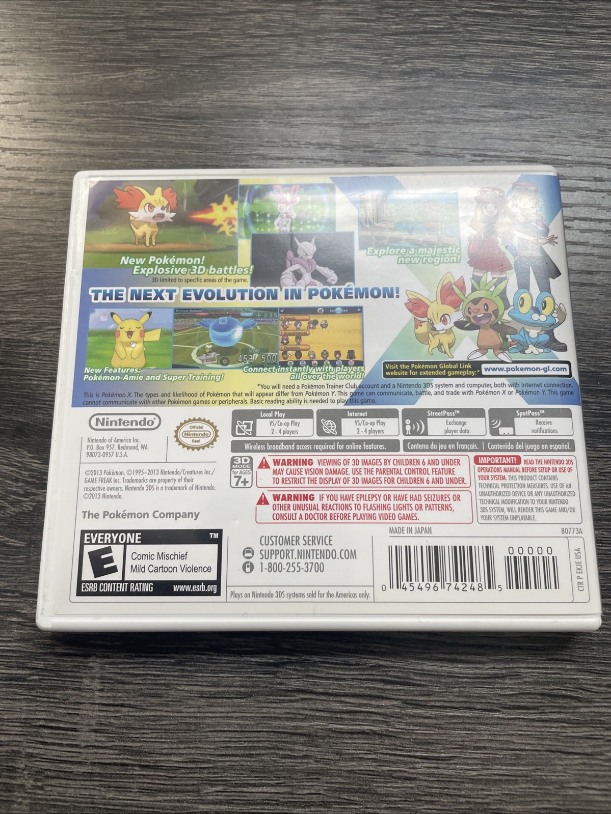 Pokemon X (Nintendo 3DS, 2013) CIB Works Great!