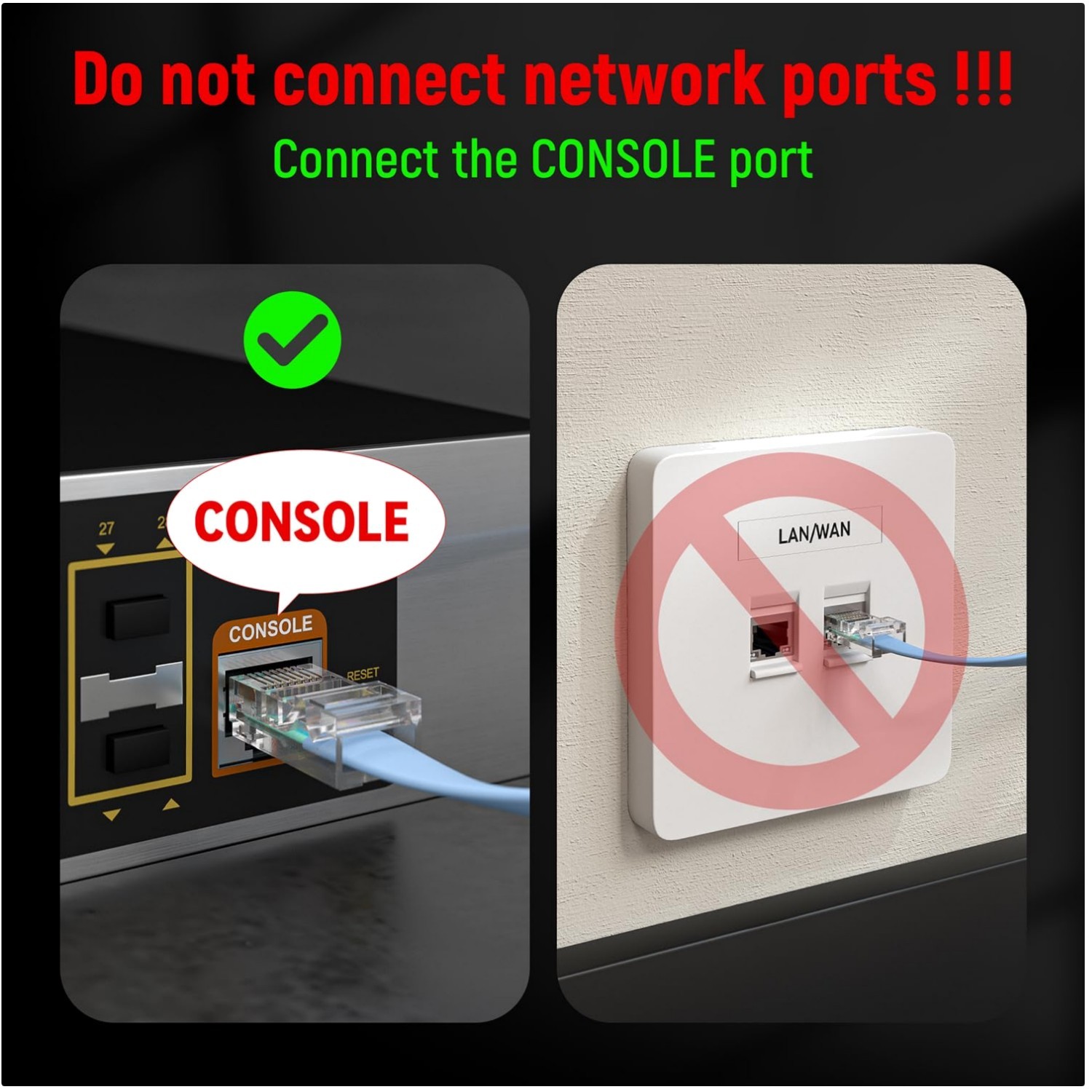 USB-C to RJ45 Console Cable 2 Pack for Networking