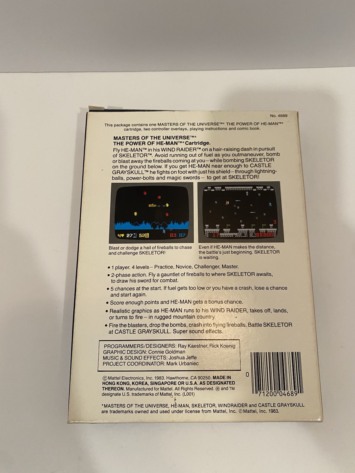 Masters of the Universe: The Power of He-Man (Intellivision, 1983) Great Box