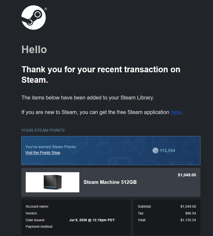 Valve Steam Machine – 512GB (FACTORY SEALED CONSOLE ONLY – NO CONTROLLER)