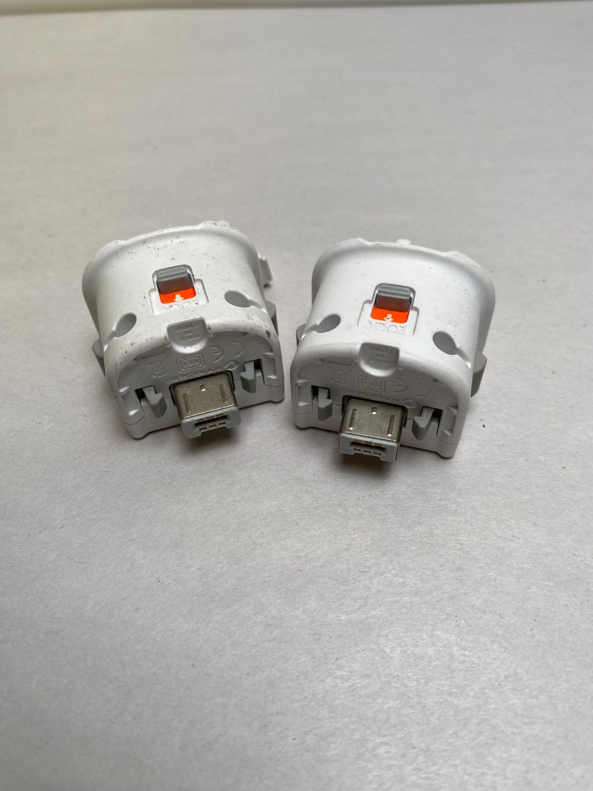 Set of 2 Nintendo Wii RVL-026 White Motion Plus Adapters for Wii Remote