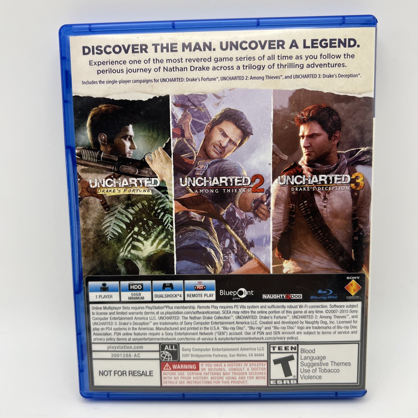 Sony Uncharted Nathan Drake Collection PS4 Single-player Multiplayer Campaigns