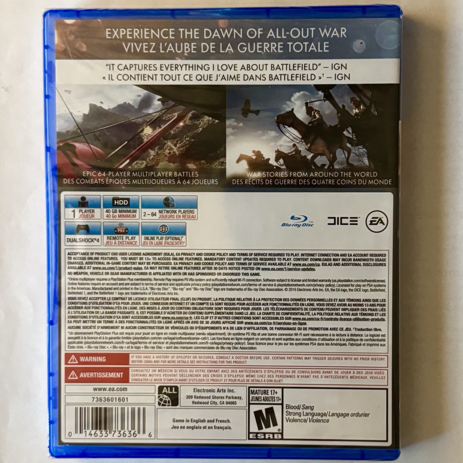 New Sealed Battlefield 1 (Sony PlayStation 4 PS4, 2016)