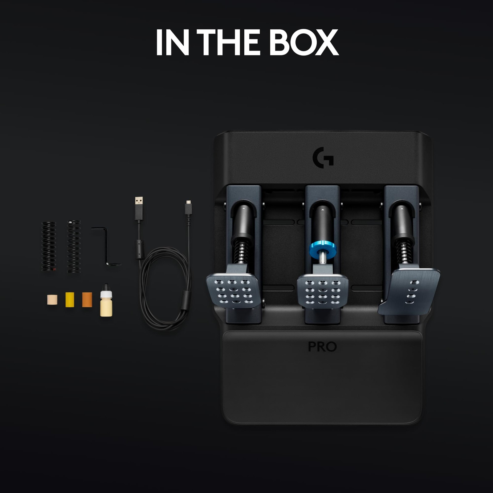 Logitech – PRO Racing Simulator Pedals with 100kg Load Cell Brake for PC – Black