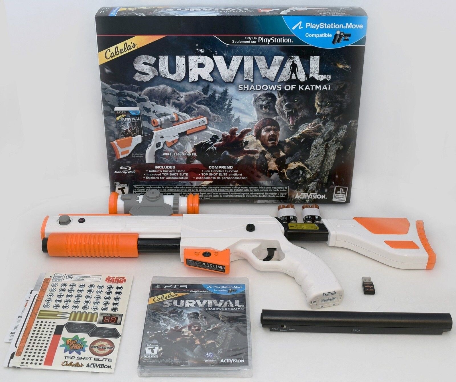 NEW PS3 Cabela’s Survival Shadows of Katmai Game w/Top Shot Elite Rifle Gun NEW
