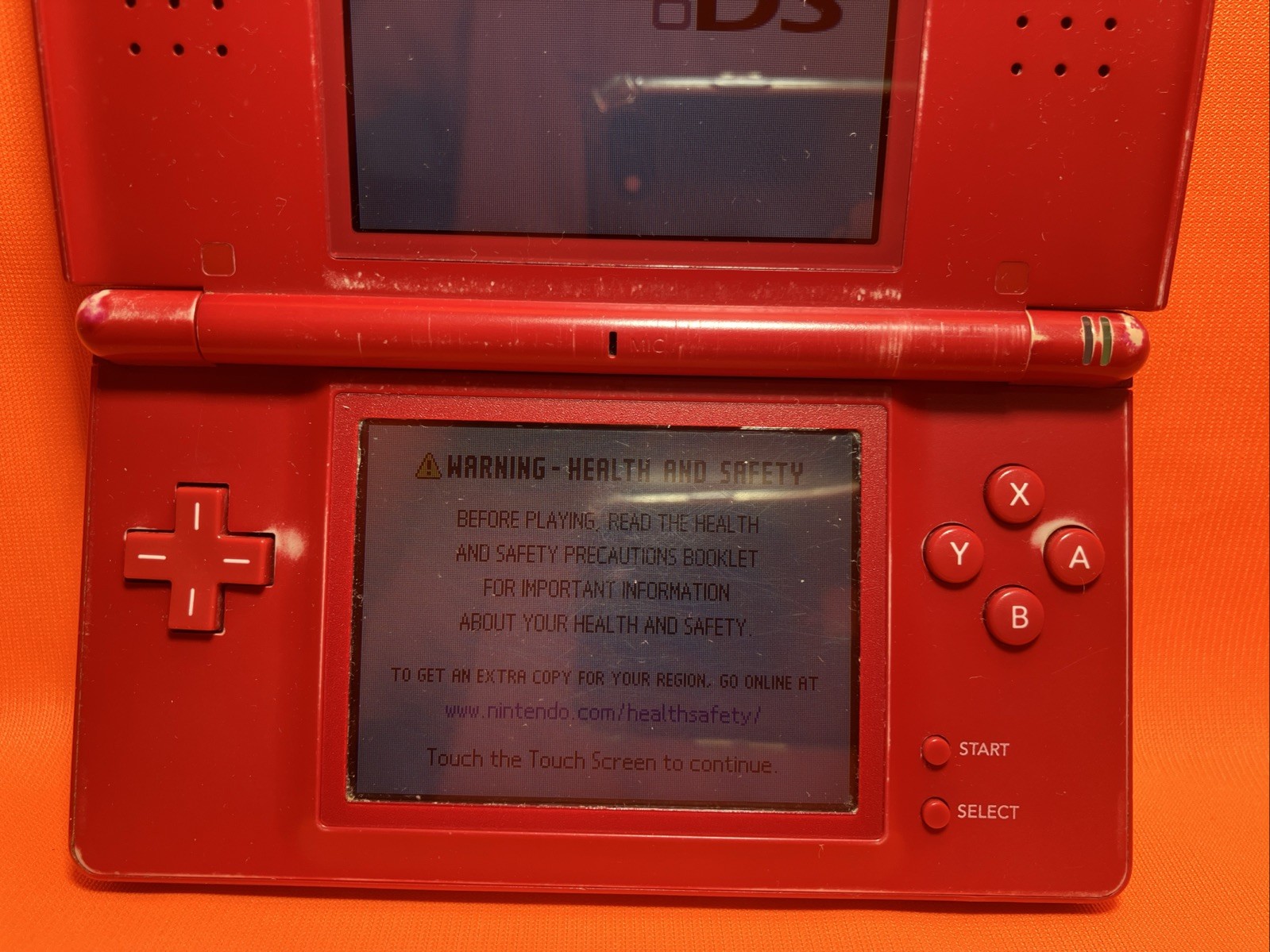 Nintendo DS Lite Red Mario Edition Console Tested Plus Charger