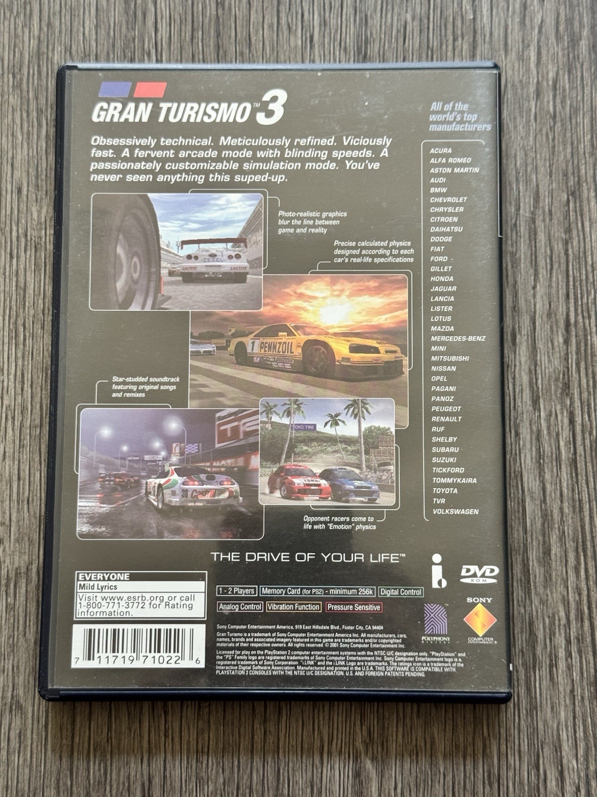 Gran Turismo 3 A-spec Grand Sony PlayStation 2 PS2 Complete Tested Black Label