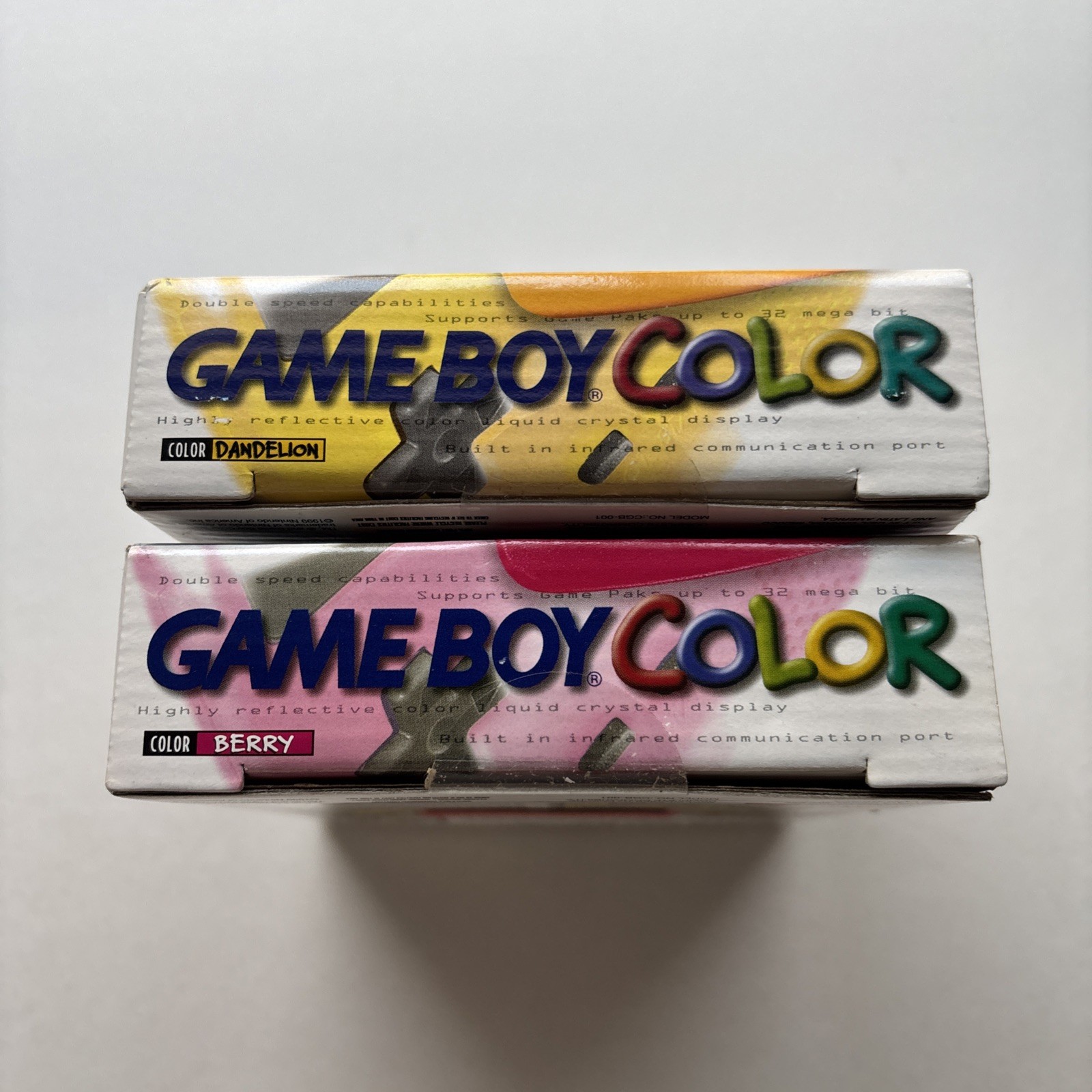 Vintage Nintendo Game Boy Color Berry & Dandelion Pink Yellow Box Only Manual