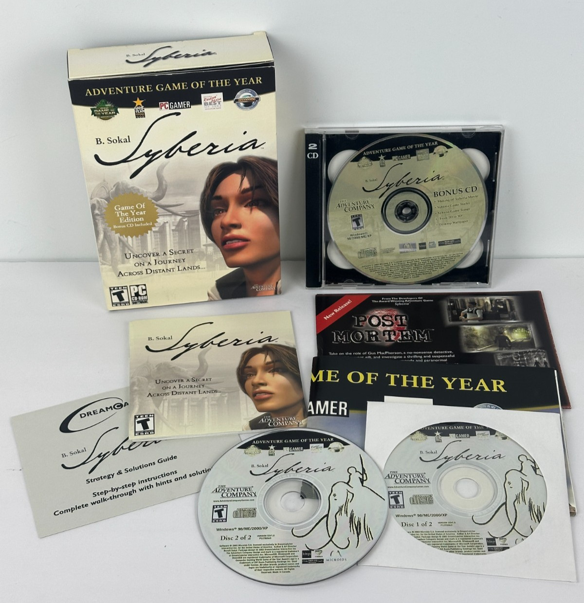 B. Sokal Syberia CD-ROM The Adventure Company Microids PC Game Complete