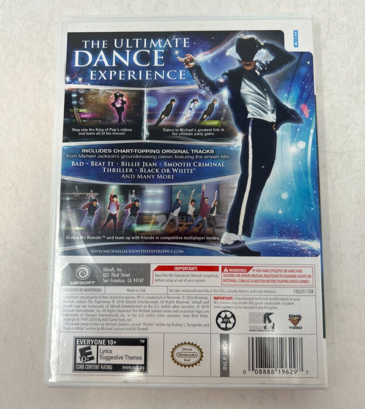Case and Manual Only NO GAME Michael Jackson The Experience Nintendo Wii