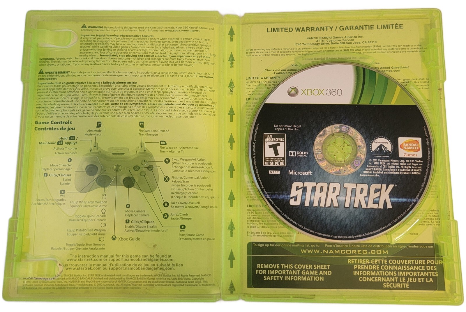 Star Trek (Microsoft Xbox 360, 2013) Rated Teen RETURNS NOT ACCEPTED