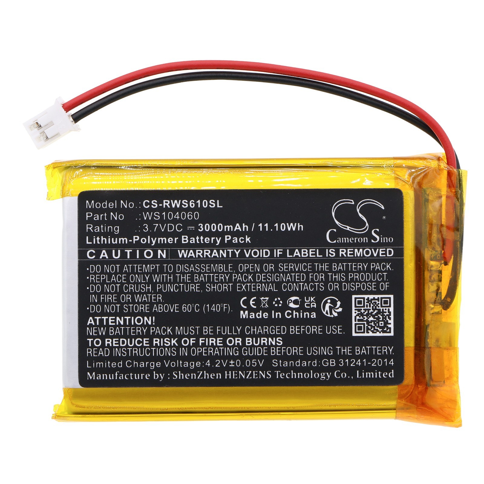 BATTERIE 3000mAh Type WS104060 For Raspberry Pi Series, SW6106