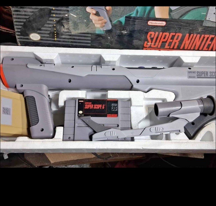 SNES: Super Scope 6 Light Gun Complete with Foam In Mint/pristine Free Shipping!