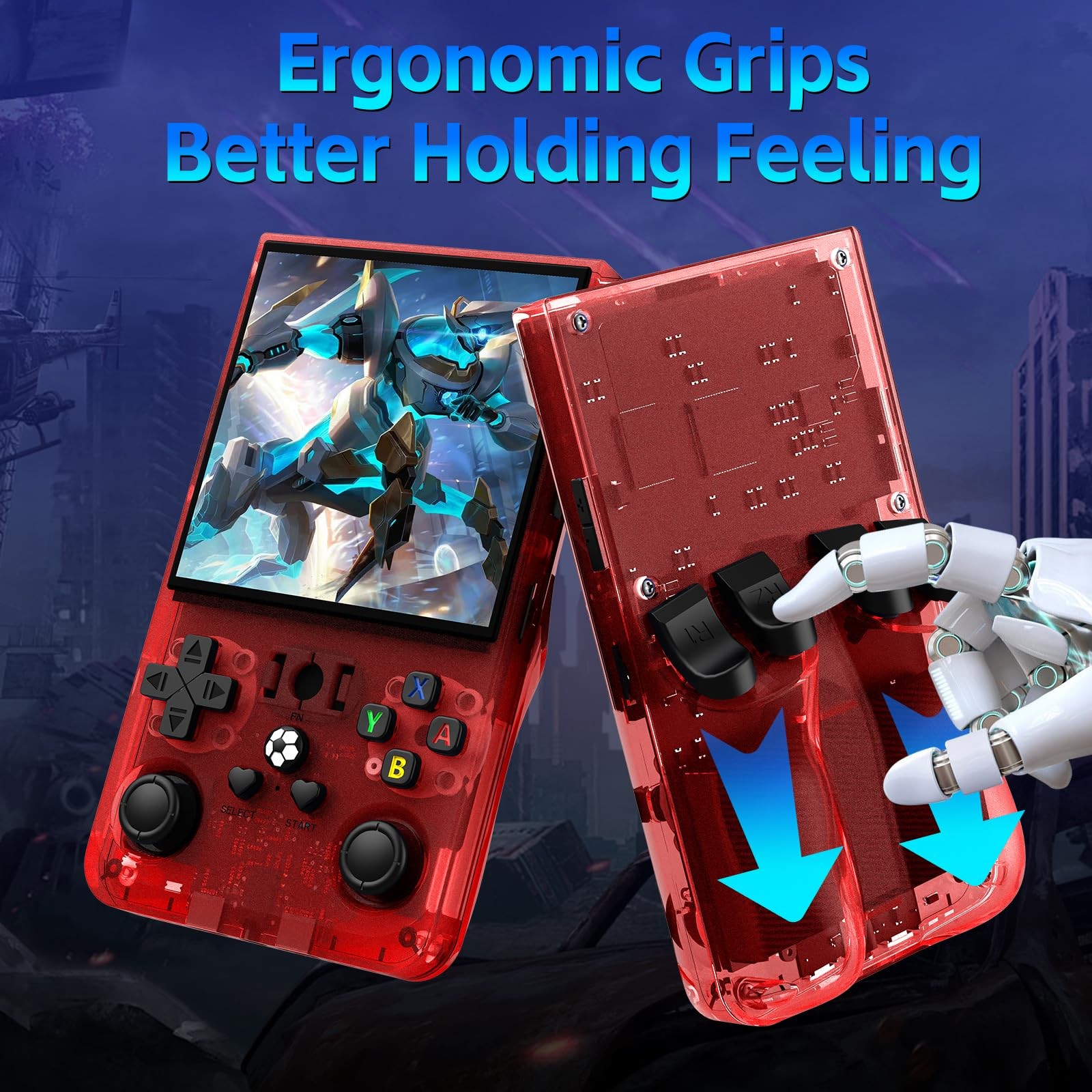 R36MAX Handheld Game Console, Retro Gaming Console with 4000mAh Battery 4.0”IPS